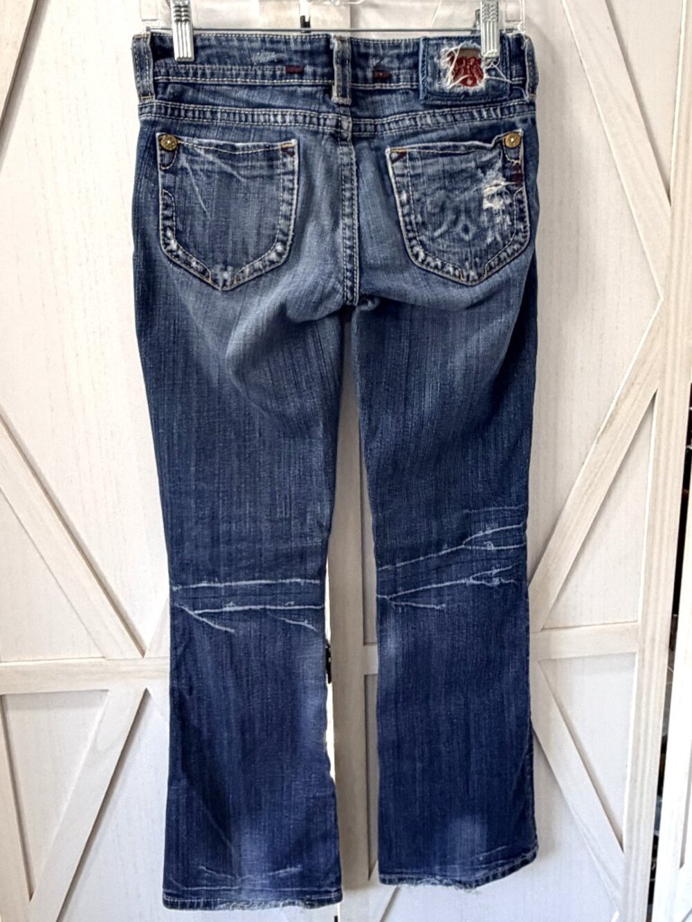 MEK Denim Cape Town Low Rise Bootcut Distressed Y2K Jeans Size 26 - Picture 2 of 7